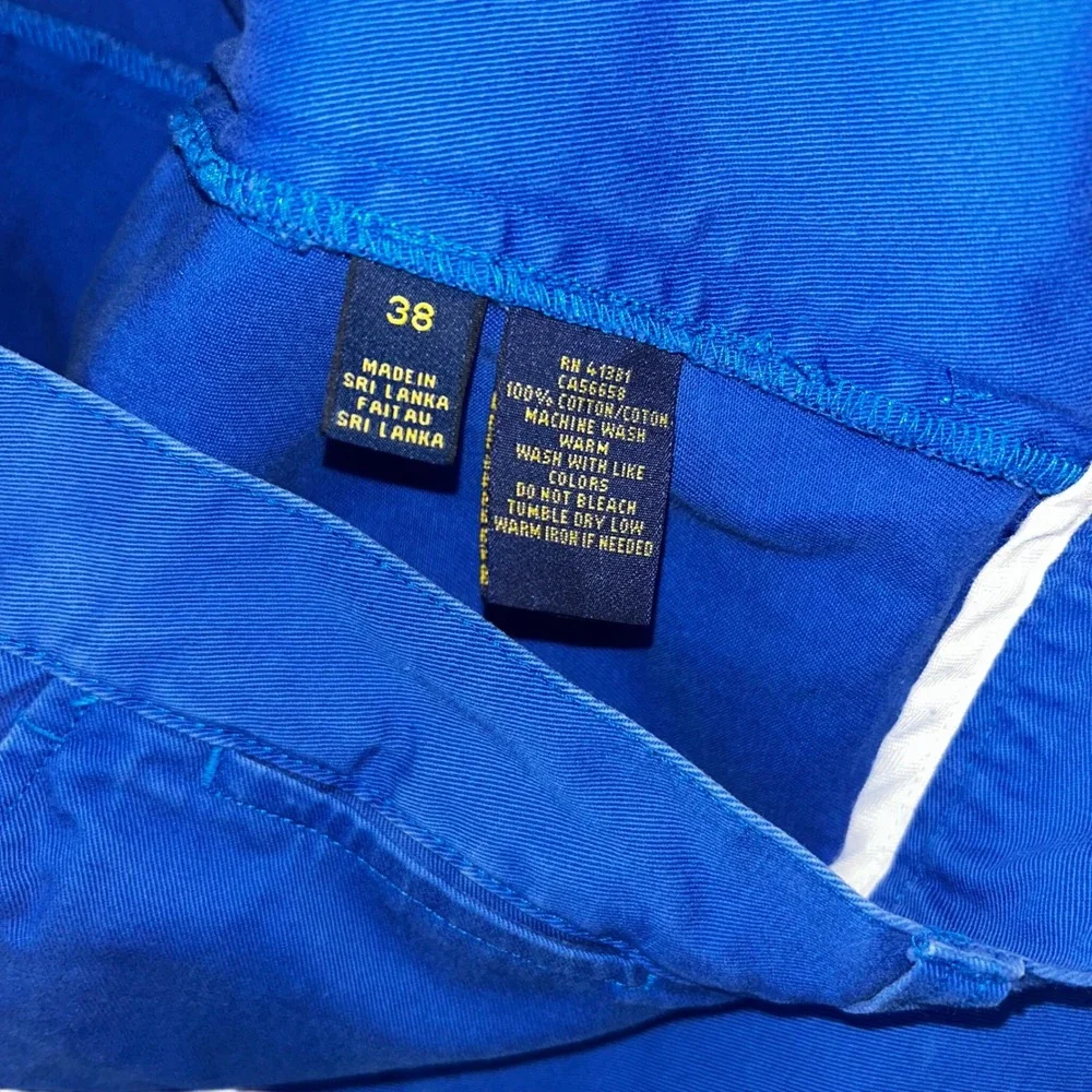 Polo Ralph Lauren Mens Royal Blue Chino‎ Shorts Cotton Twill Size 38 Flat Front